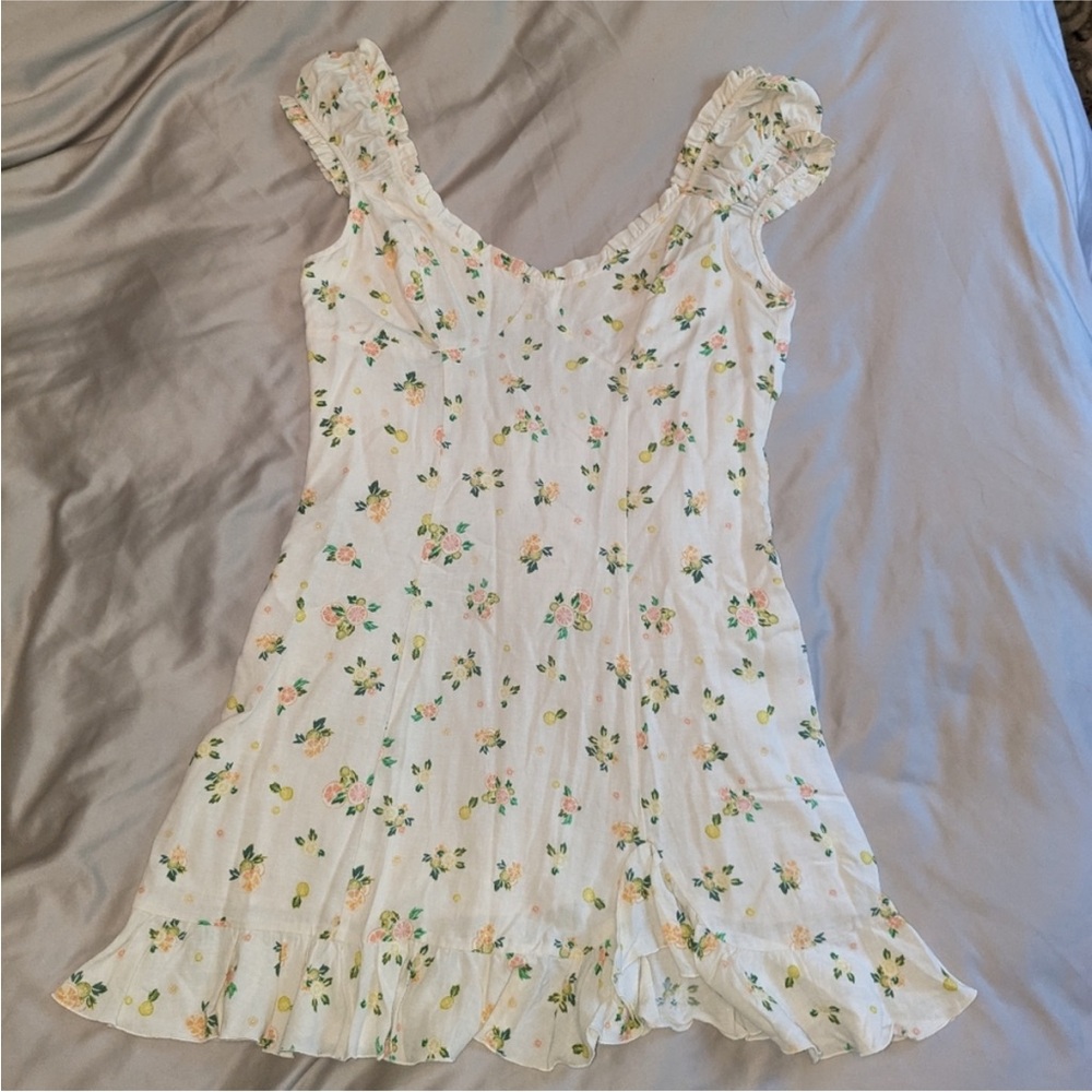 Free People Floral Lemons Mini Dress